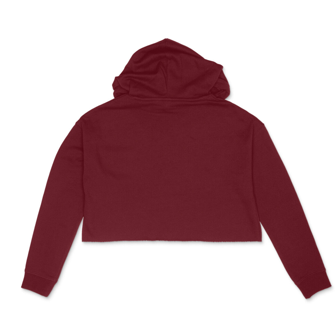 Plain Crop Hoodie -  Maroon