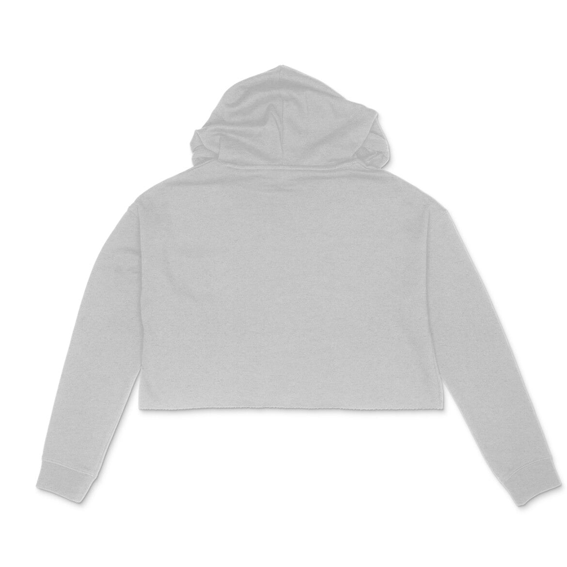 Plain Crop Hoodie - Melange Grey