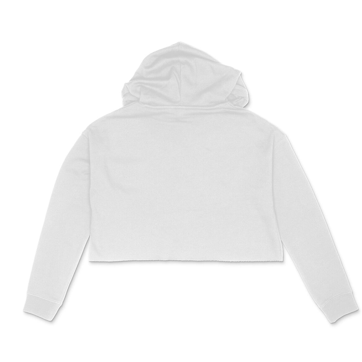 Plain Crop Hoodie - White