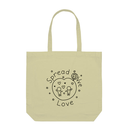 Spread Love - Half White - Tote Bag with zipper