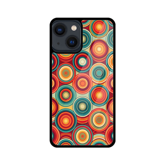 Retro Bold Circles - Premium iPhone Glass Case