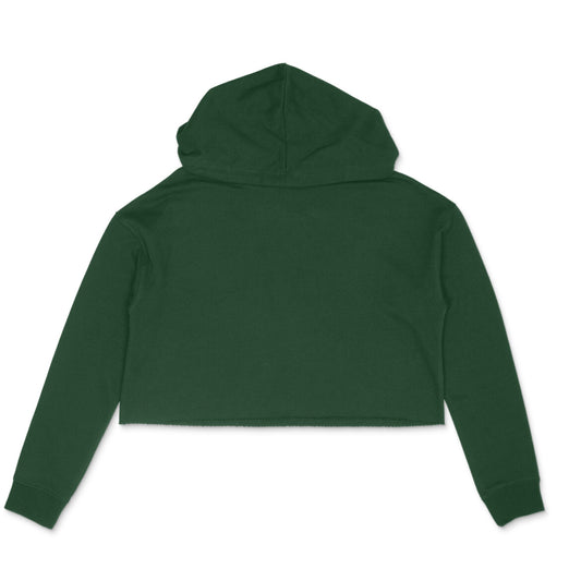 Plain Crop Hoodie - Olive Green