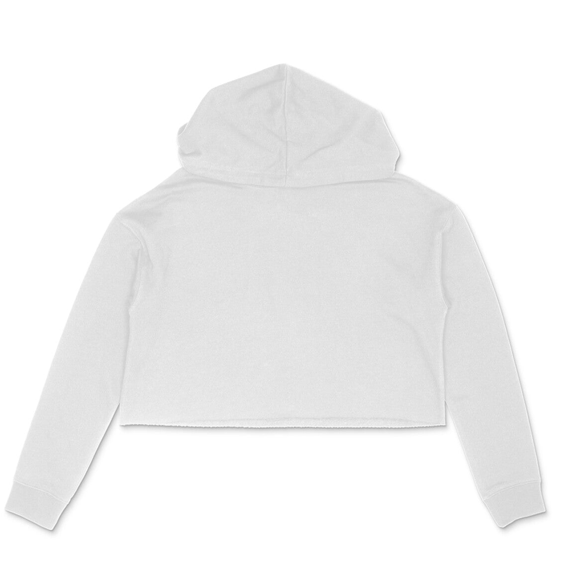 Plain Crop Hoodie - White